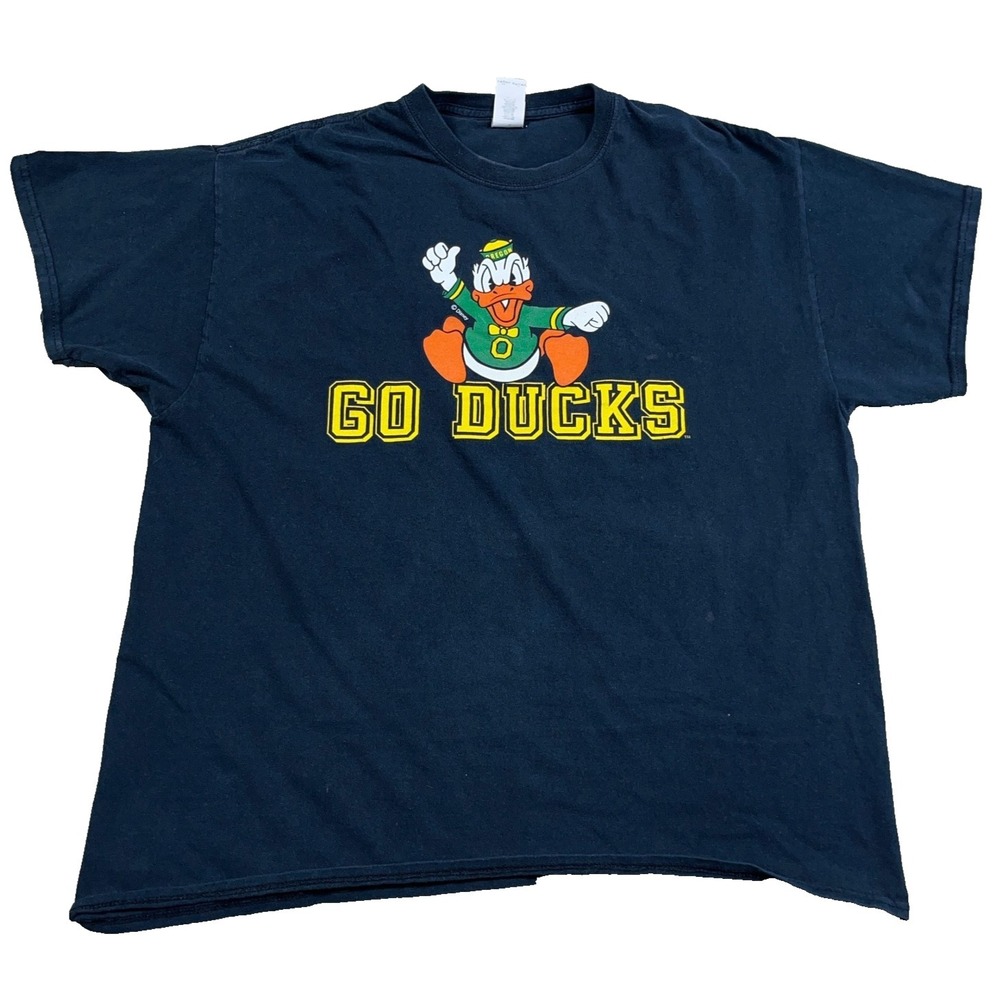 Oregon Ducks Shirt Men XL Black Tee‎ Donald Duck Disney Retro Adult